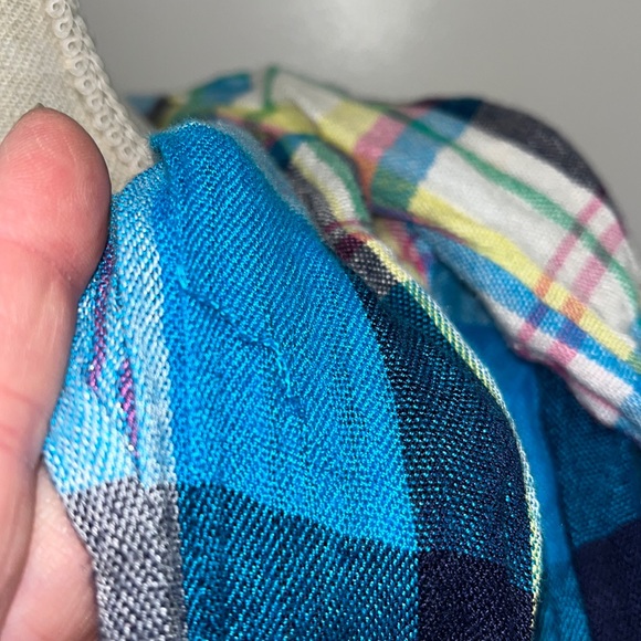 3/$20 - Lightweight Blue Plaid Scarf - Picture 6 of 6